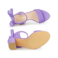 thumbnail image 5 of BLISSFUL STEP Women's Sandals Ankle Tie Back Open Toe Block Heels Purple 12, 5 of 8