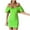 Green, variant on IROINNID Summer Dresses for Women , Summer Slim Short Dress Short Sleeve and Off-The-Shoulder Soild Color Holiday Dresses