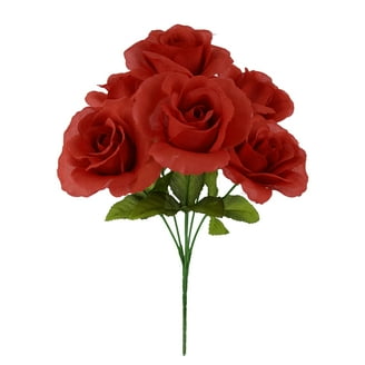 13-inch Artificial Silk Red Single Head Large Rose Short Stem, for