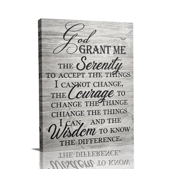 “Serenity Prayer on Weathered Wood” Rustic Canvas Wall Art Ready to Hang for Living Room and Bedroom