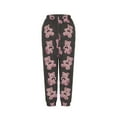 thumbnail image 2 of Fleece Pants Women Cute Bear Prints Elastic Waist Wide Leg Joggers Trouser Cinched Bottom Fuzzy Winter Outfits (XL, Dark Gray), 2 of 7