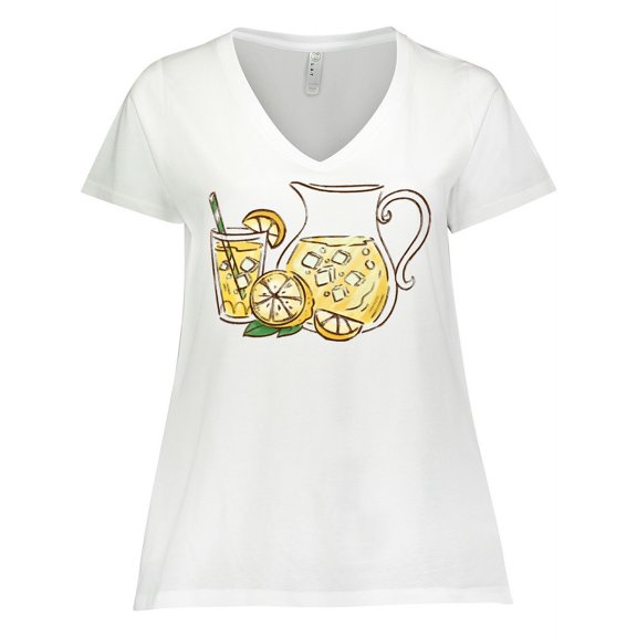 Inktastic Fresh Lemonade Women's Plus Size V-Neck T-Shirt