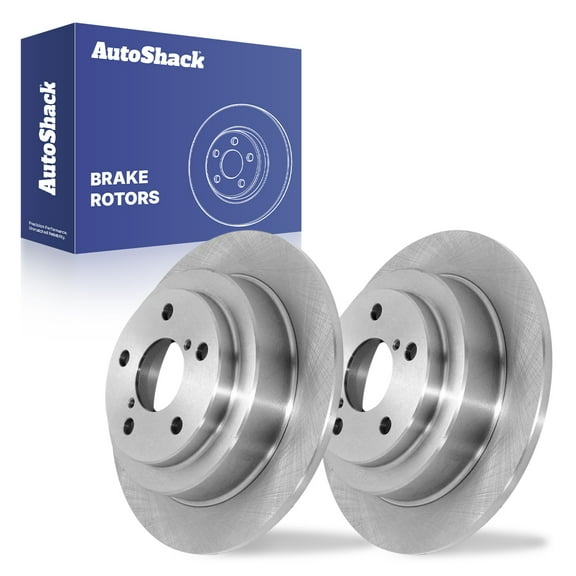 AutoShack Rear Solid Brake Rotors 2-PC Set Replacement for 1998-2008 Subaru Forester 1998-2007 Subaru Impreza 2005-2006 Saab 9-2X 10.47" (266 mm)