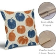 thumbnail image 3 of Blue Orange Pumpkin Fall Pillow Covers 16x16 Set of 2 Autumn Harvest Print Thanksgiving Decorative Throw Pillows Outdoor Farmhouse Cushion Case Seasonal Decor for Couch Sofa Bed, 3 of 6