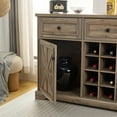thumbnail image 5 of CKEASEAN Farmhouse Buffet Cabinet with 2 Drawers, 35" H Wine Bar Cabinet with Removable Wine Racks and Storage Shelves, Liquor Coffee Bar Cupboard, Rack for Living Room, Kitchen, 5 of 6