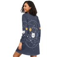 thumbnail image 2 of FORMRS Womens Long Sleeve Nightgowns Crew Neck Sleep Shirt Soft Pajamas Sizes S-3XL, White Cat Planet, 2 of 8
