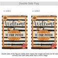 thumbnail image 3 of Fall Pumpkin Burlap Flags 28x40 Double Sided Welcome to Our Patch Garden Flag Autumn Maple Leaves Sunflower Black Stripe Outdoor Flag House Flags Yard Banners Thanksgiving Day Home Decorations, 3 of 5