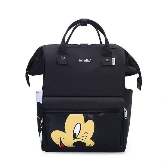 Mochila de tela Oxford de gran capacidad con patrón de Mickey.