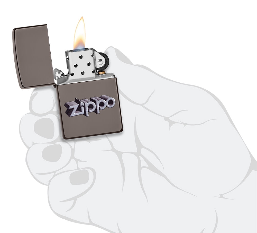Zippo 3D Logo Black Ice Pocket Lighter