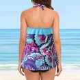 thumbnail image 4 of High Waist Swimsuit Swimming Suit Tank Tops And Shorts With Bottom Ruffle Lace Up Plus Size, 4 of 8