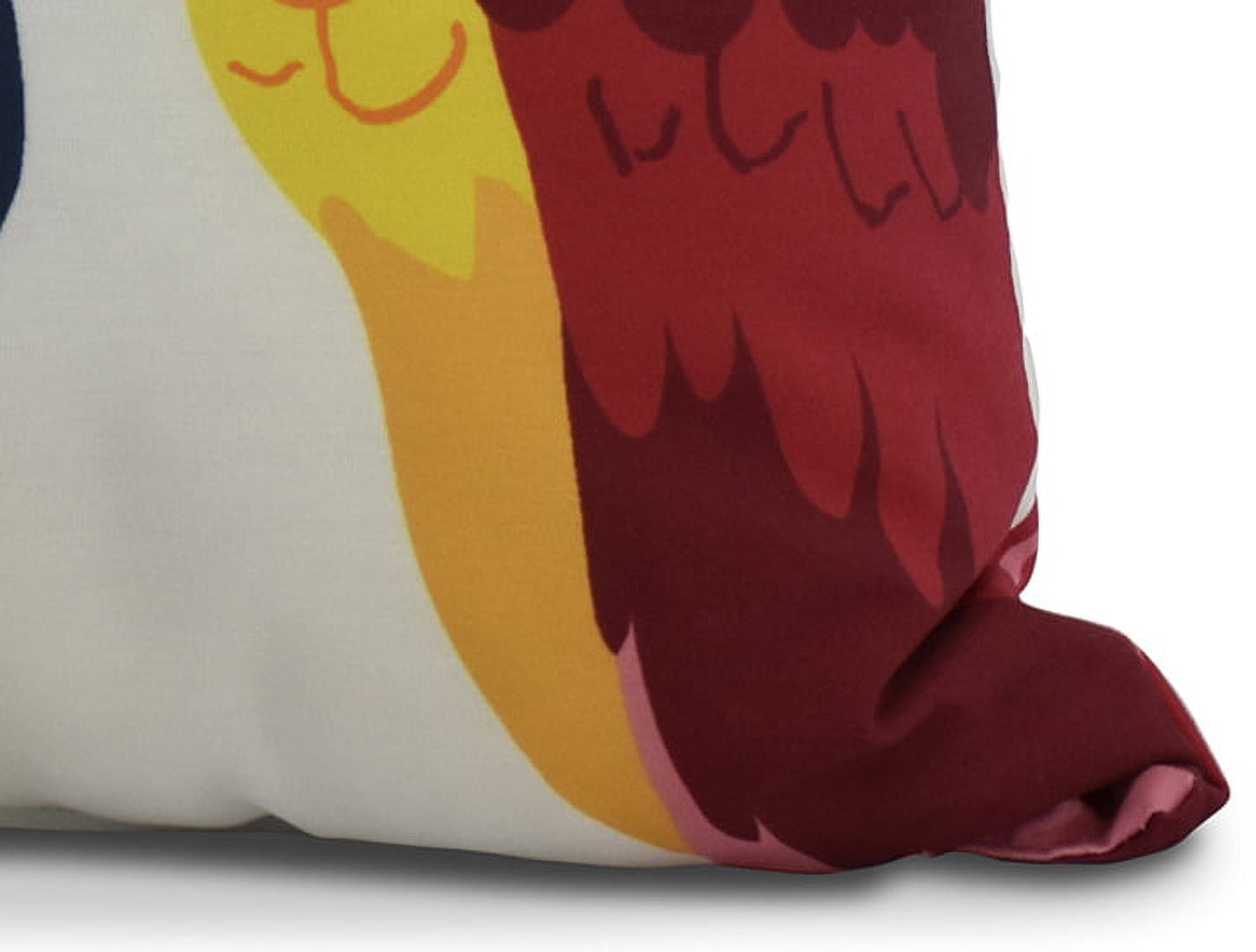 Simply Daisy, 18" x 18" Macaw Close Up, Animal Print Outdoor Pillow, Red
