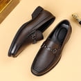 thumbnail image 6 of Men's Metal Horsebit Slip-On Leather Loafers, 6 of 10