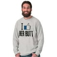 thumbnail image 6 of Funny Couples Matching Set Beard Butt Men Big & Tall Long Sleeve Tee Brisco Brands 2X, 6 of 7