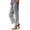 18# Gray, variant on Women Striped Linen Pants Summer Elastic Waist Wide Leg Linen Pants Petite Pull on Boho Beach Palazzo Pant Vacation Cropped Pant Khaki S