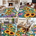 thumbnail image 5 of 6'x9' Area Rugs, Yellow Sunflower Indoor Outdoor Area Rug for Living Room Bedroom, Wildflower Daisy Country Farm Pastoral Washable Bathroom Rugs Kitchen Floor Carpet Mats Home Decor Aesthetic, 5 of 8