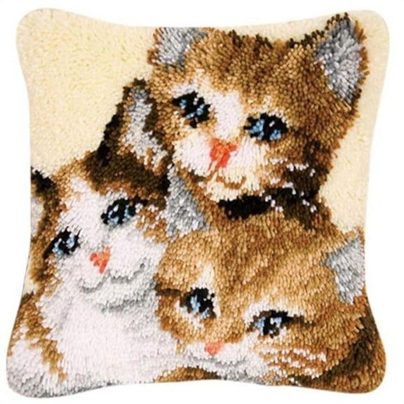 Latch Hook Rug Kits for Adults, Cushion Cover Pillowcase Making Kits Rug Cushions Crochet Kits for Kids Adults Beginners, Home Decor