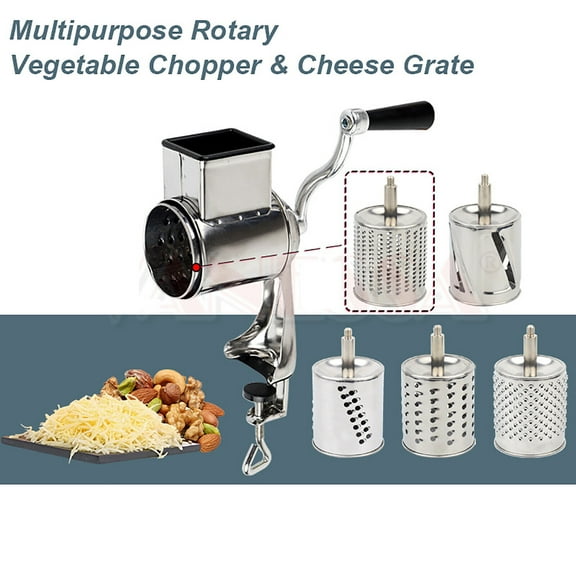 Multifunctional Manual Drum Cutter Stainless Steel Vegetable Grater & Multislicer for Thin Slices, Julienne, Dicing, and Shredding - Ideal for Carrots, Potatoes, Cheese, and More