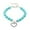 Sky Blue, variant on Pearl Dog Collar With Heart Charm, Adjustable Pet Necklace For Dogs And Cats, Sparkly Beaded Cat Collar For Daily Wear,L