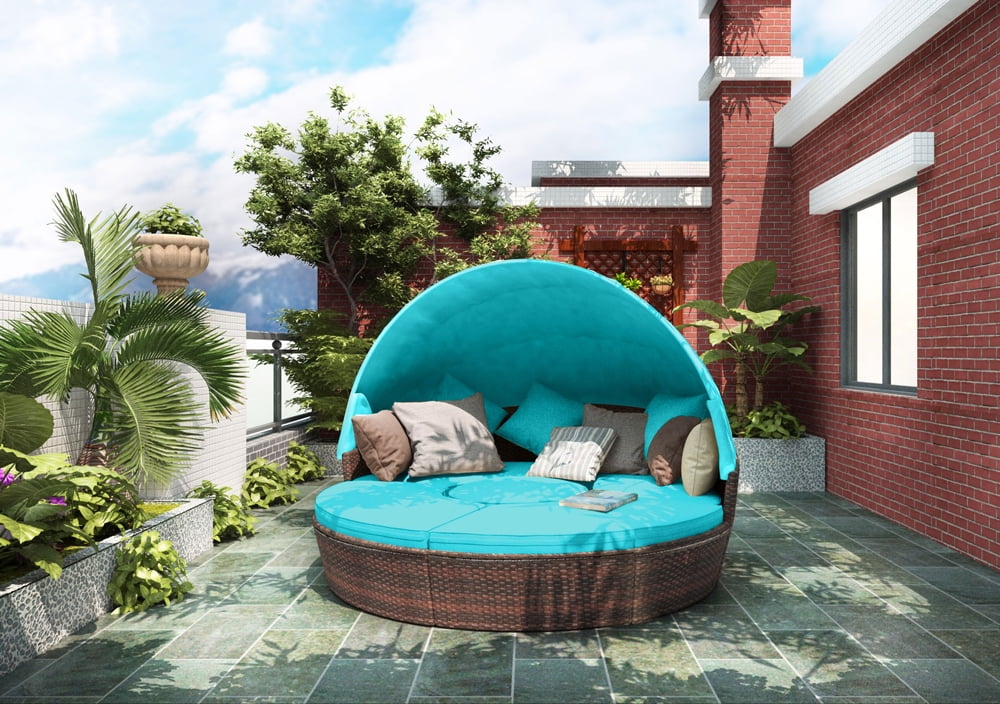 Round Outdoor Sectional Sofa Set, Round Outdoor Sectional