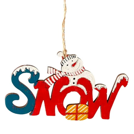 

Hadanceo Christmas Letter Pendant Smooth Lovely Alphabet Design Openwork Christmas Tree Snowman Hanging for Festival