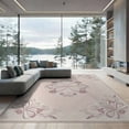 thumbnail image 2 of ODIKA 8'x10' Washable Area Rug Durable, Non-Slip Pink Centered Rosebud Clusters Dainty Petals Looping Shack for Living Room, Under Sectional, Family, 2 of 7