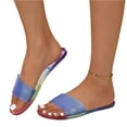 thumbnail image 3 of Willtoo Clear Jelly Sandals for Women Colorful Jelly Flats Platform Water Slides Slip on House Slippers Wide Round Toe Lightweight Breathable No Slip Sandals, 3 of 5