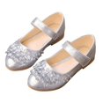 thumbnail image 3 of Viluyesy Girls Rhinestone Flats - Kids Sparkly Princess Dress Shoes Summer Performance Ballet Dance School Party (Toddler/Little Kid/Big Kid) Silver Size 13.5 M, 3 of 8