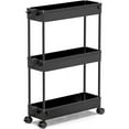 thumbnail image 5 of SOYO 3 Tier Slim Rolling Storage Cart, Mobile Shelving Unit Bathroom Organizer Utility Cart for Kitchen, Laundry Room Organization, Narrow Places(Black), 5 of 8