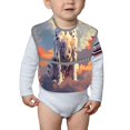 thumbnail image 4 of Bingfone Mess-Proof Baby Bib - Waterproof Bib for Baby Boy or Girl with Food Catcher Pocket, Unisex-Colorful Cloud Spotted Dog, 4 of 6