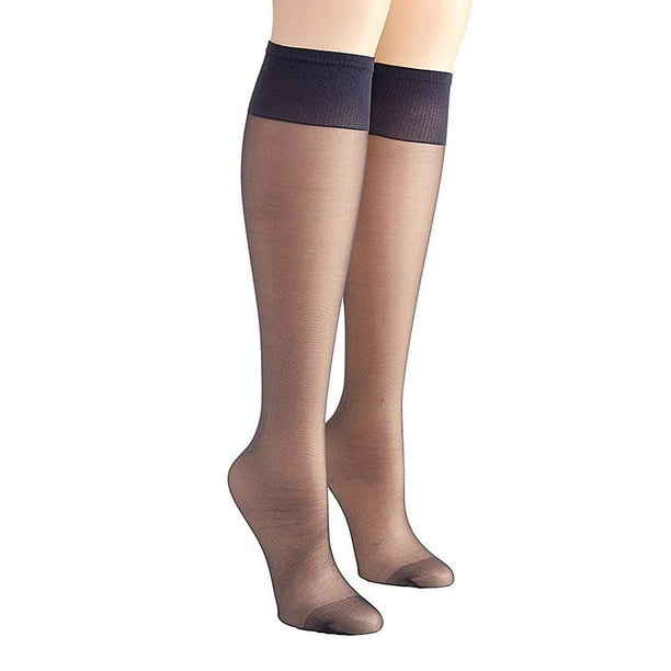 Hanes Hanes Silk Reflections Plus Knee Highs Enhanced Toe 2Pack