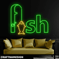 thumbnail image 2 of Craftnamesign Fish Neon Sign, Fishing Shop Wall Decor, Fishing Club Wall Art, 2 of 4