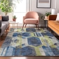 thumbnail image 7 of Addison Rugs Mayfield Premium Machine Washable Transitional Geometric Navy Rectangle Rug, 5' X 7'6" Machine Washable Transitional Geometric Navy Oversized Sherpa Throw Blanket, 7 of 7