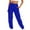 Blue, variant on Aofany Women's Casual Pants Elastic High Waist Drawstring Trousers Solid Color Loose Pants With Pockets Wine XL
