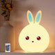 thumbnail image 1 of Luz de noche con forma de conejito, recargable, para bebés y niños pequeños, para adultos y niñas, de silicona, con forma de conejito táctil., 1 of 5