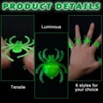 thumbnail image 3 of Monebena 60 Pcs Halloween Glow in the Dark Spider Rings Luminous Bat Ring Plastic Rings for Kids Bug Party Favors Trick or Treat Gifts Kids Costume Props Accessories Cupcake Topper Party Decoration, 3 of 7