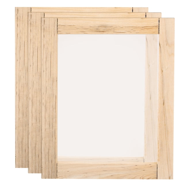 Unique Bargains Silk Screen Printing Frame Kit 20x16cm Wooden with 120 Mesh, 3 Pieces
