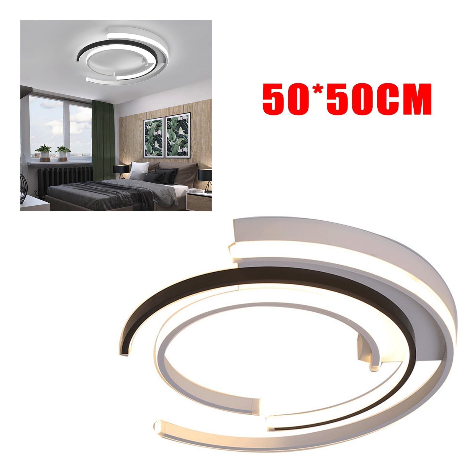 19.7'' 85-265V Modern Ceiling Light, Round LED Ceiling Light, Flush Mount Ceiling Fixture for Bedroom, Study, Staircase, Dining Room, or Office for Lighting and Decoration.