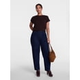 thumbnail image 2 of Scenario Women's and Women's Plus High Rise Tapered Barrel Crease Jeans, 27" Inseam, Sizes 0-28W, 2 of 7