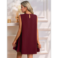 thumbnail image 4 of Solid Color Round Neck Sleeveless Vest Dress Wine Red S, 4 of 7
