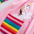 thumbnail image 4 of WIBACKER Girls Long Sleeve Stretchy Dress Kids A line Twirly Skater Casual Rainbow Unicorn Dresses, 4 of 10