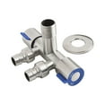 thumbnail image 6 of Stainless Steel Toilet 1 In 2 Out Dual Use Angle Valve Double Outlet Water Valve, 6 of 7