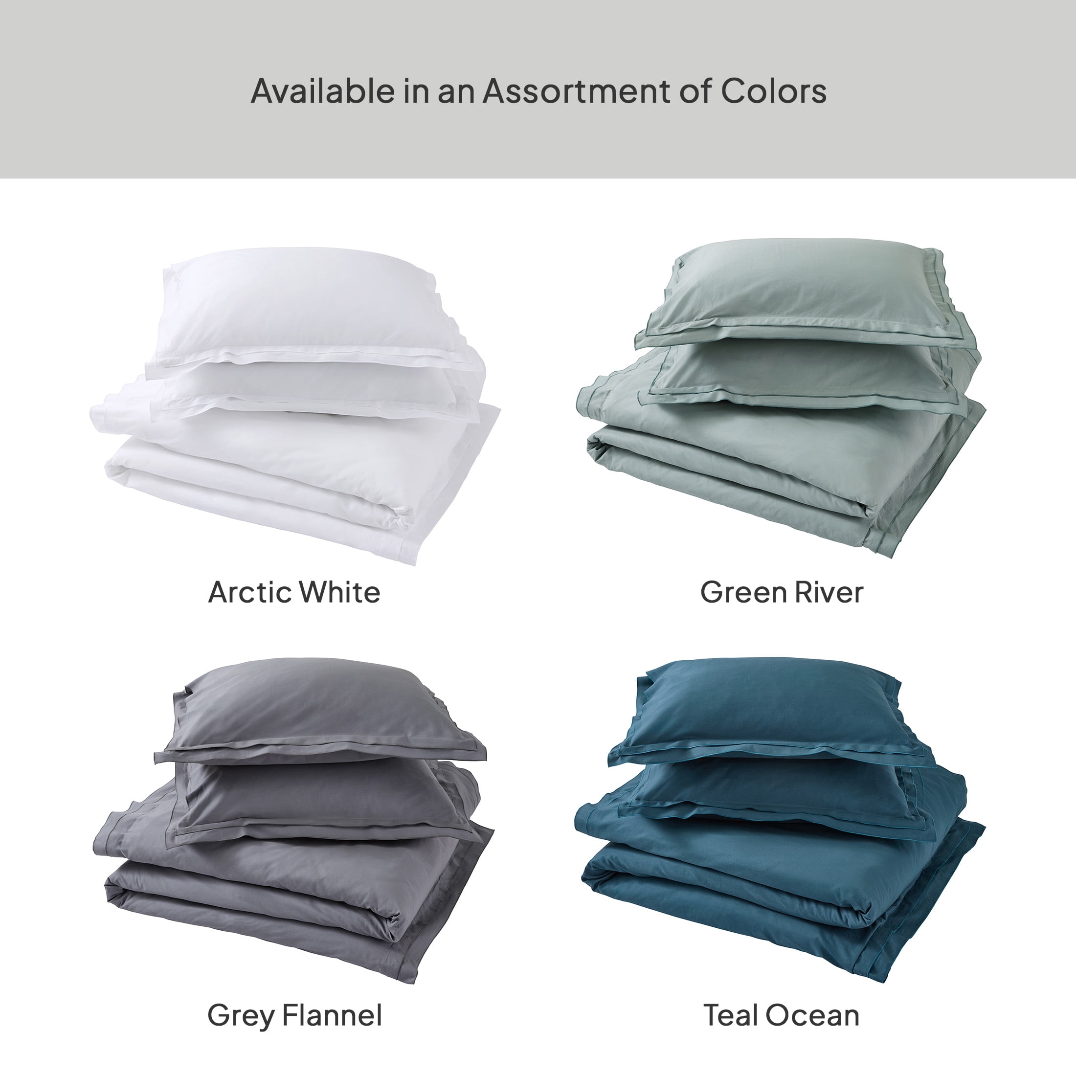Better Homes & Gardens Green River 3-Piece Cotton Percale Duvet Cover Set, King