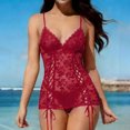 thumbnail image 2 of Levmjia Womens Sleepwear Nightgown Lingerie V Neck Pajamas Set Comfortable Lightweight For Home Sleep Relaxation Bridal Party and Special Occasions Summer, 2 of 4