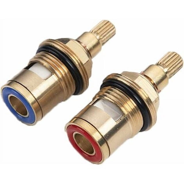 1/2" Cartouche Céramique de Rechange pour Robinet Tete de Robinet a Disques en Ceramique Chaud et Froid pour Cuisine Salle de douche Vannes de Remplacement de l'eau en Laiton (Chaud et Froid)