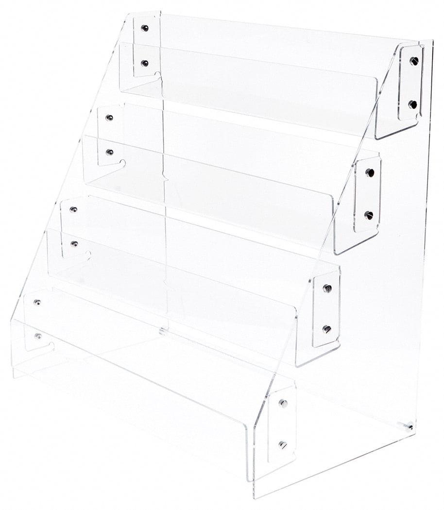 Plymor Clear Acrylic 4-Level Boxed Greeting Card Display Rack, 15.5