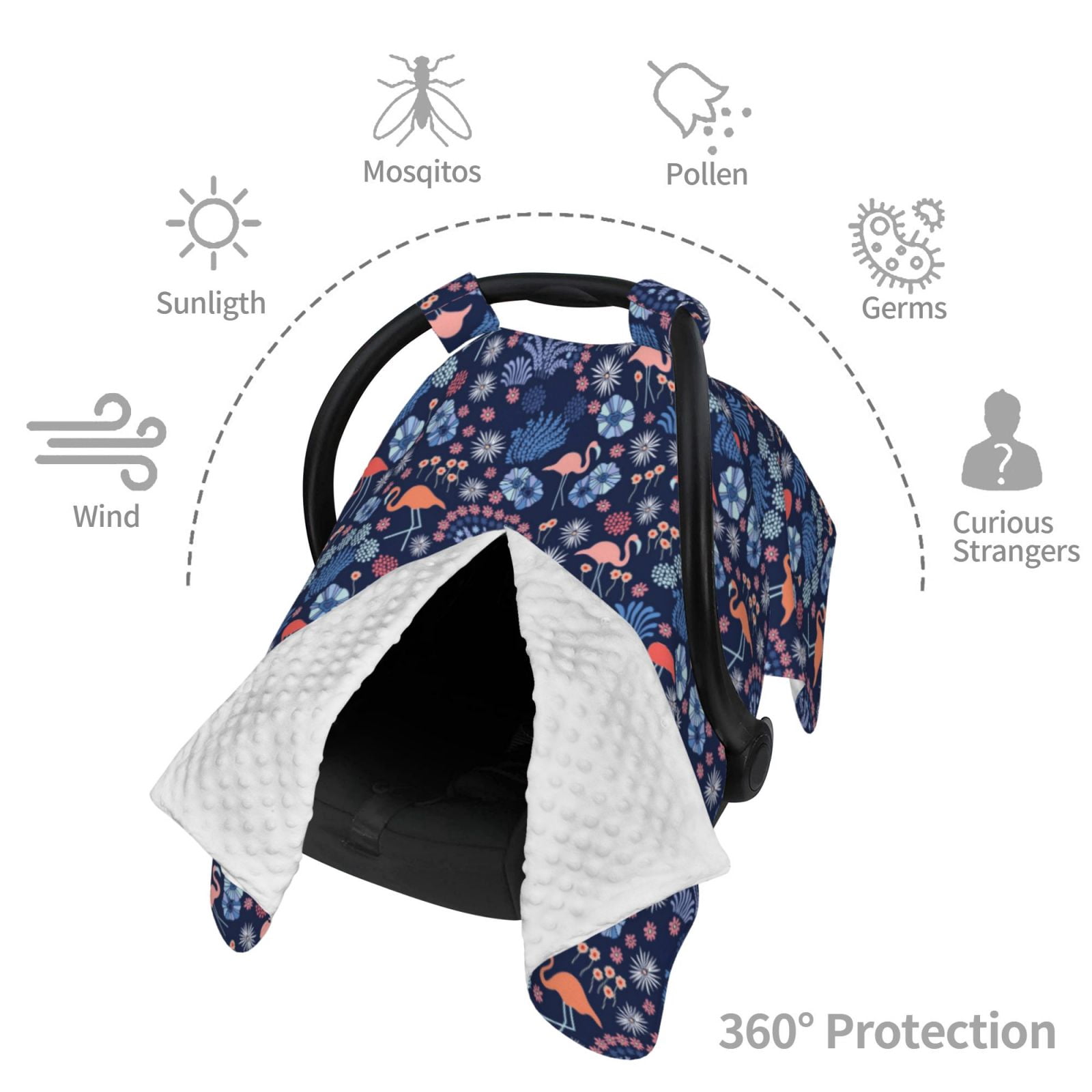 Car Seat Cover Baby - stork blue Breathable Infant Car Seat Cover for Baby Carseat, Lightweight Comfort Baby Essentials Must Haves Newborn Stuff for Girl Boy