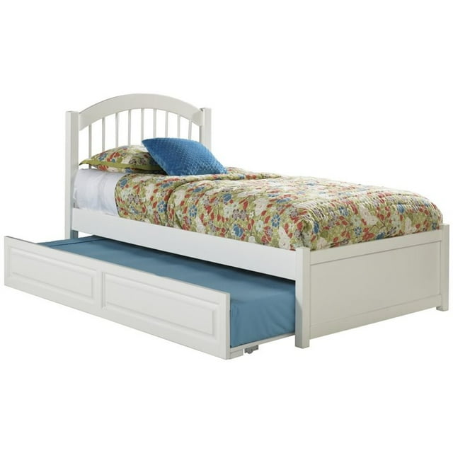 Atlantic Furniture Windsor Lit Simple Broche avec Gigogne en Blanc