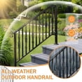 thumbnail image 6 of IVV Step Handrail Fit for 4 or 5 Steps, Galvanized Iron Handrail for Outdoor Steps, Matte Black Stair Railings with Installation Kit, 6 of 9