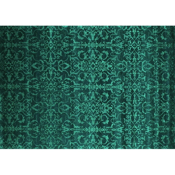 Ahgly Company Indoor Rectangle Persian Turquoise Blue Bohemian Area Rugs, 2' x 4'