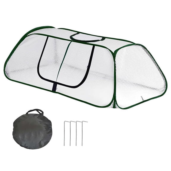 Garden Rows Accelerator Plants Cover-Garden Greenhouse with Roll-up Zipper Door